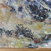 Tableau, oil, mountain landscape, Mont Blanc, Germaine Francoz