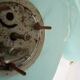 Clock doves color green blue and its vase 50s