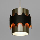 Brushed aluminum pendant light by Werner Schou for Coronell Electro. Denmark 1960s