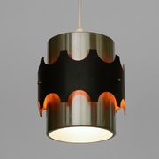Brushed aluminum pendant light by Werner Schou for Coronell Electro. Denmark 1960s
