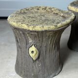4 concrete faux wood stools