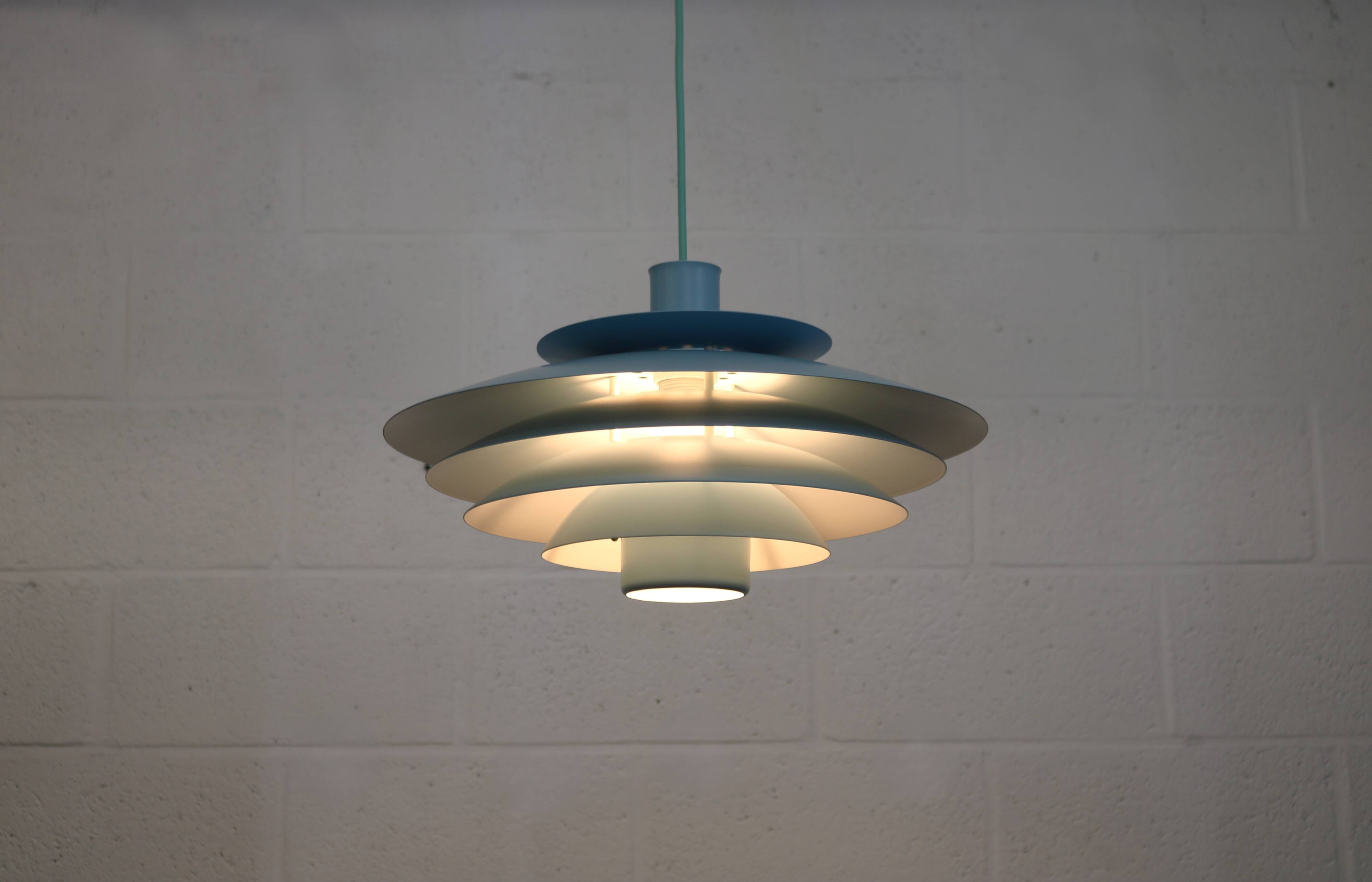 Unique blue colored Nordic Pendant Lamp by Form Light model 52610, Denmark