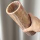 Vintage Italian Red Onyx Cylinder Vase, 1970s