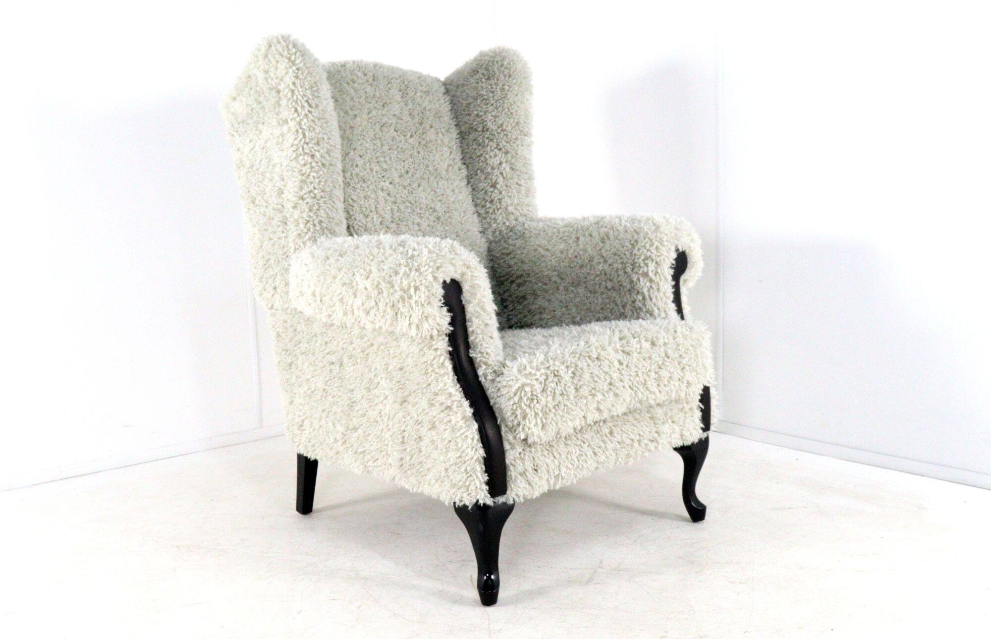 Armchair grey Doodle Retro Fully Restored - new upholstery