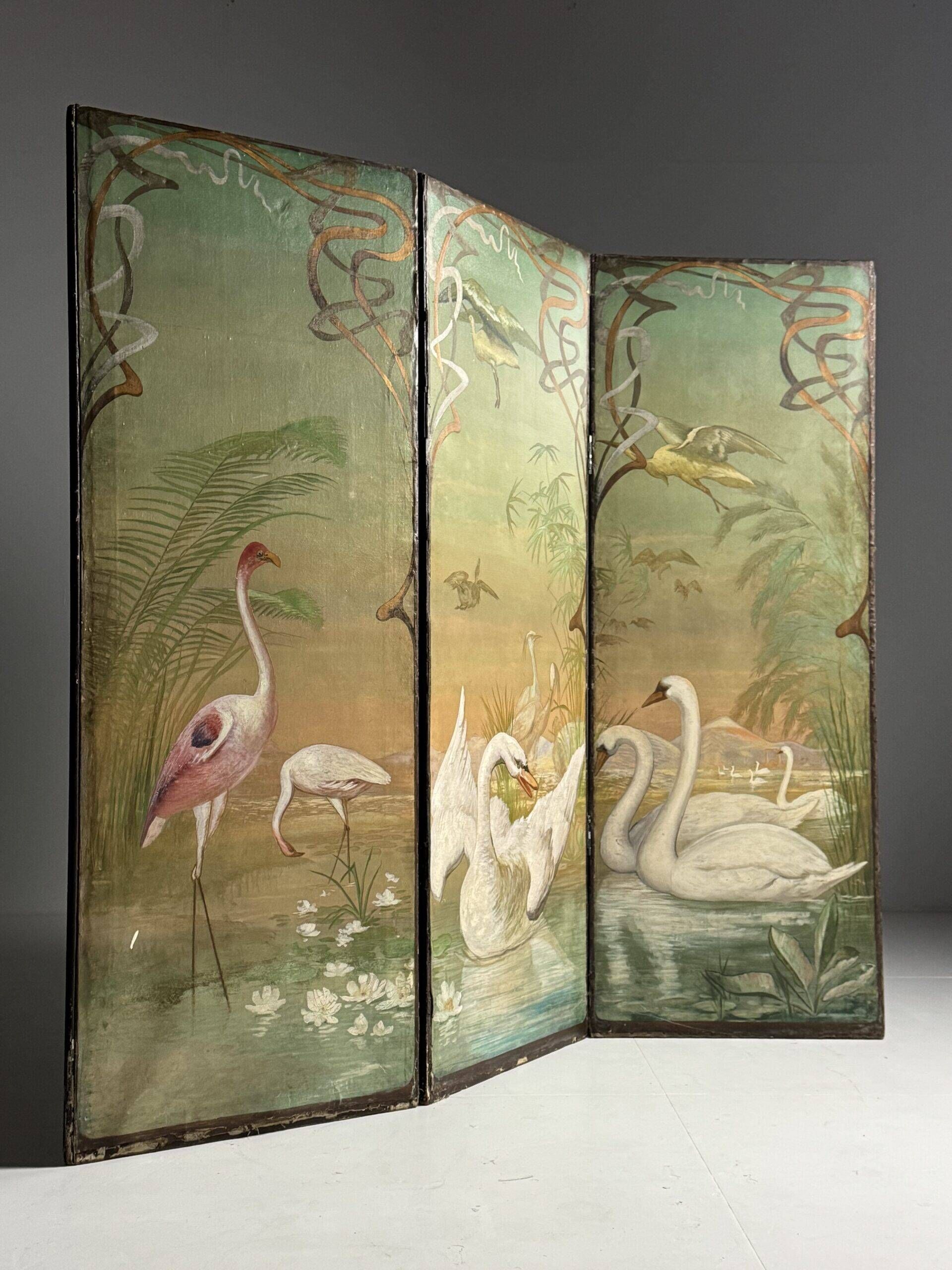 Art nouveau antique room divider