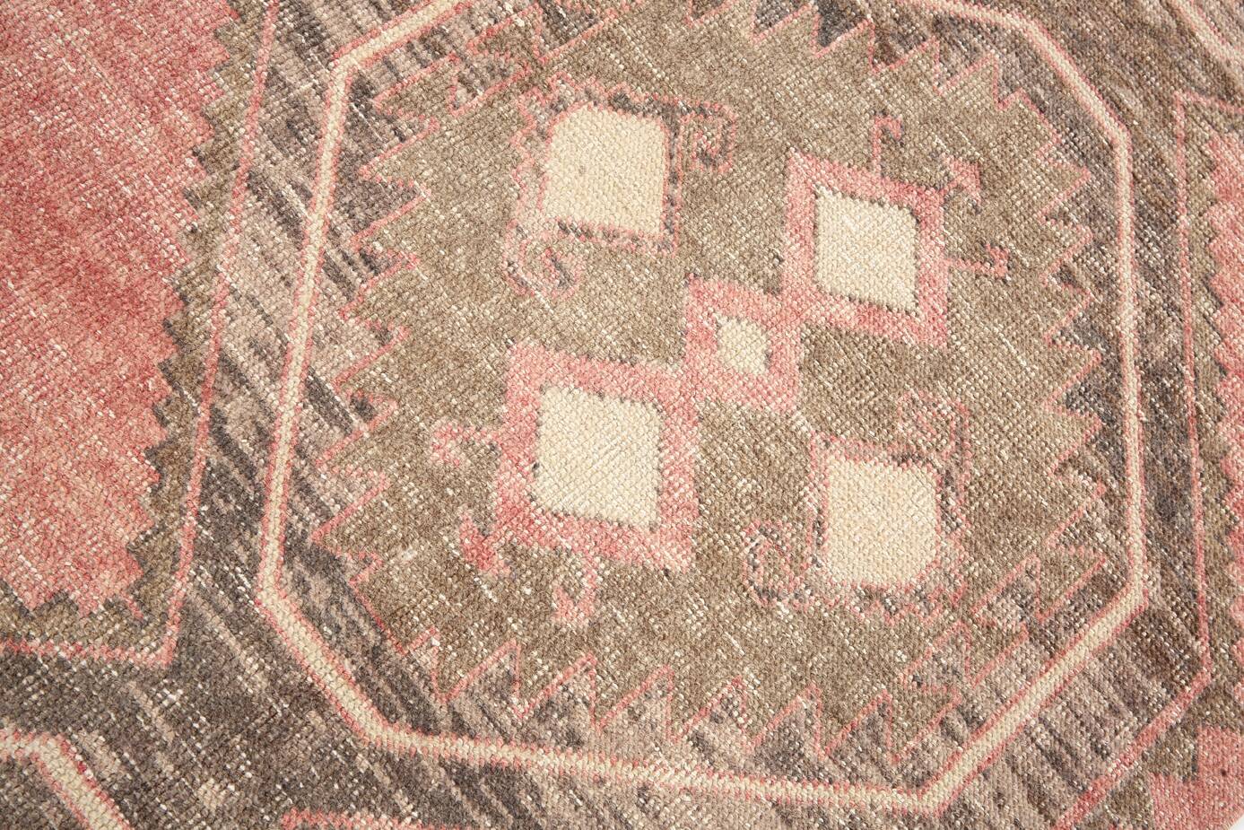 3x12 Soft Pastel Pale Red Turkish Vintage Runner Rug