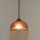 French Mid Century Purple Art Glass Ceiling Light Beaded Fringed Shade 4491