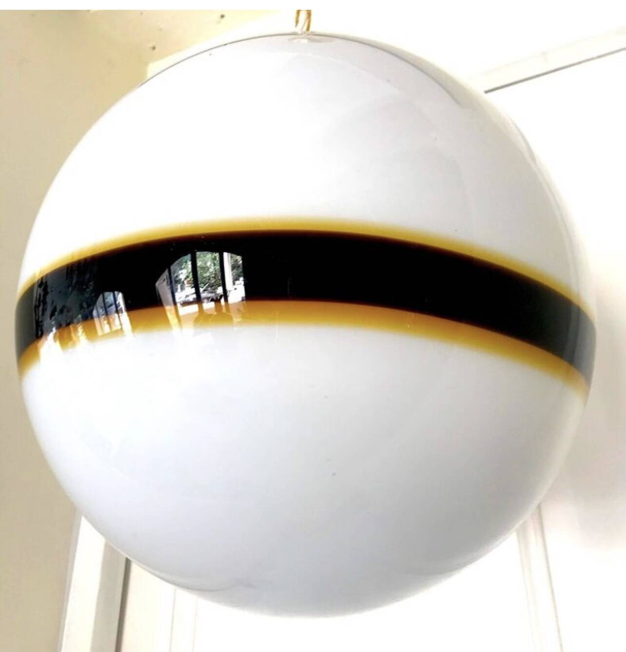 Vistosi Globe two-tone murano glass, Italy 1980