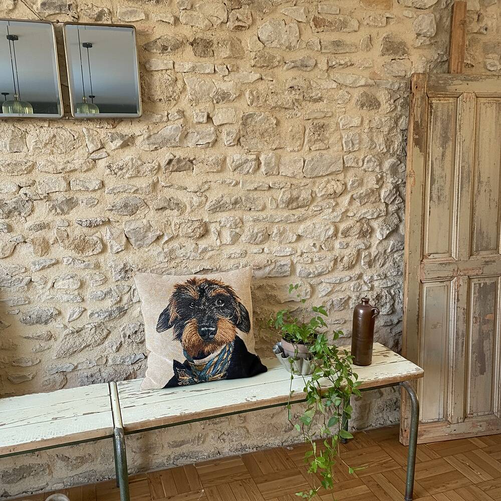 Ancien banc d’école patiné