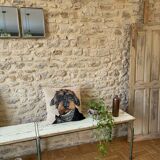 Ancien banc d’école patiné