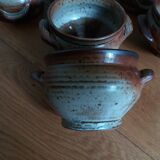 Soup bowls and cups in Puisaye stoneware by Jean-Pierre Prud'homme