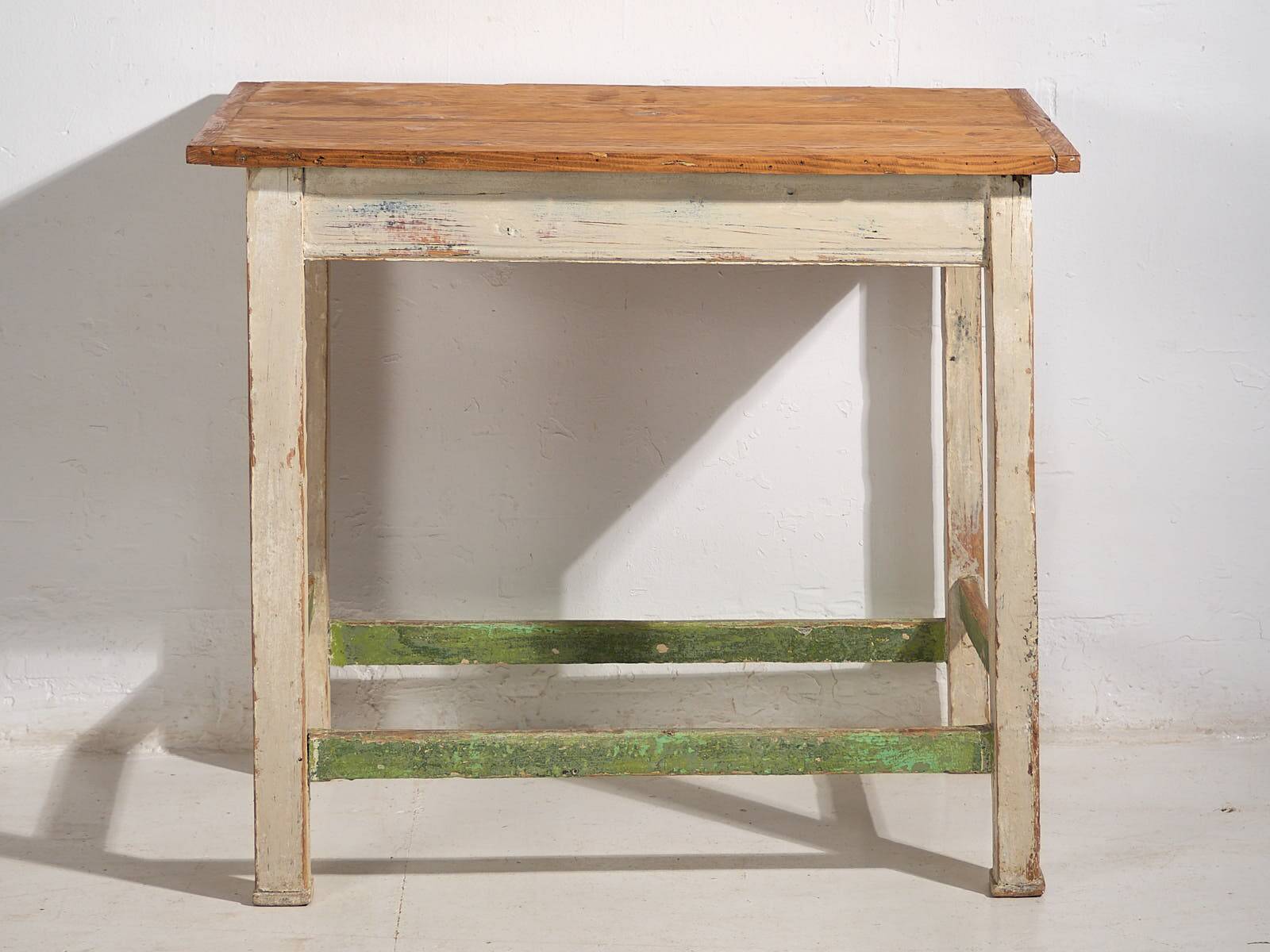 Antique white kitchen table (c.1920) #10