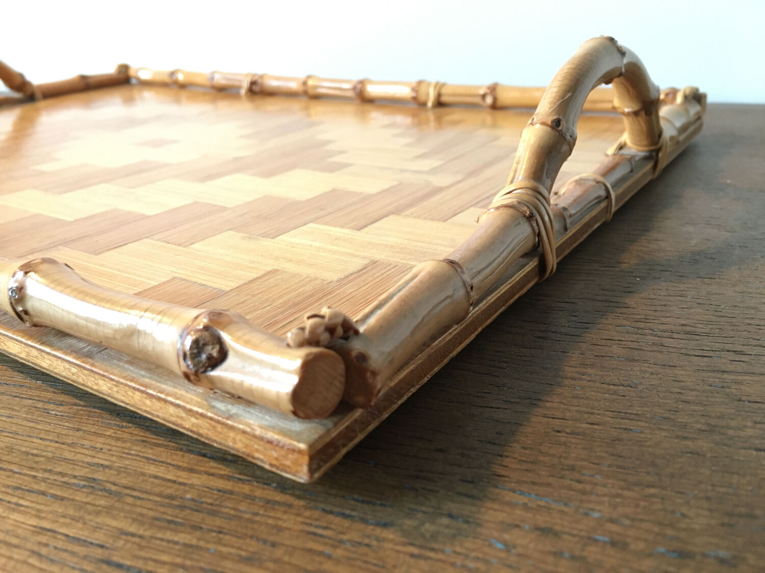 Bamboo marquetry tray
