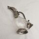 Carafe -duck in silver metal and glass signed