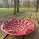 Vintage ceramic bowl from the 1950s, Vallauris style, light burgundy.