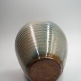 Blue and brown stoneware vase
