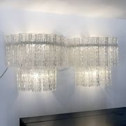 Mid-century Italian Clear Murano glass sconces. Set of two