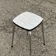 Tabouret acier et Formica blanc et gris