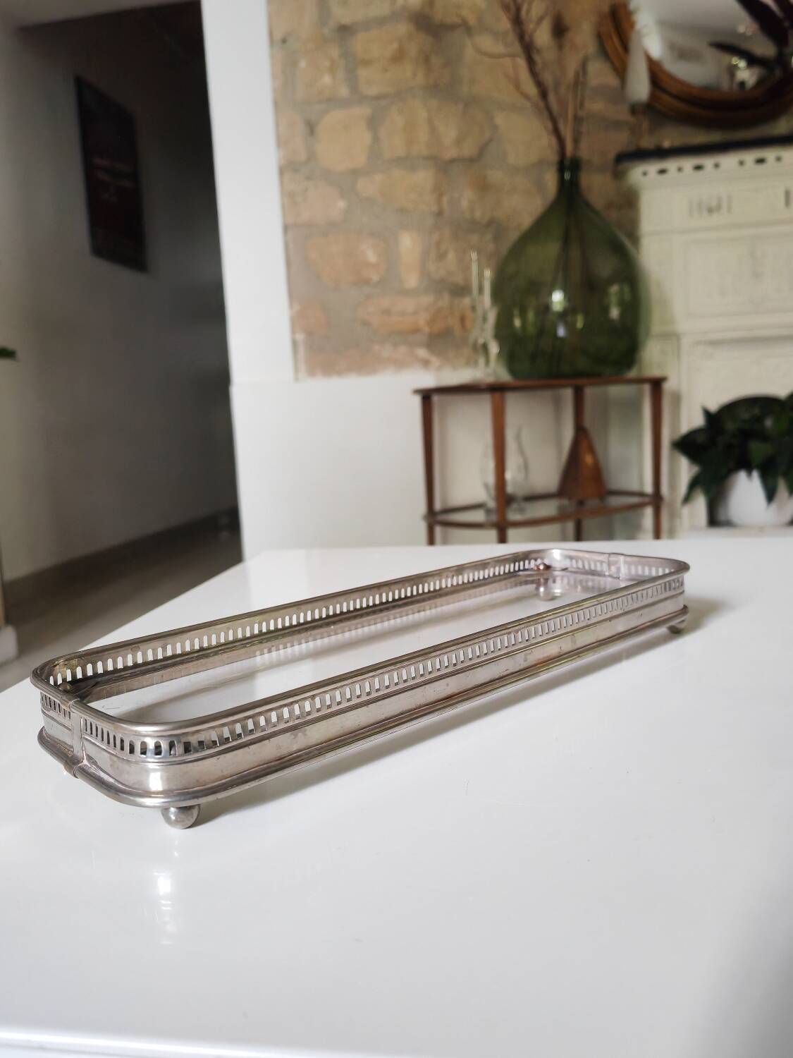 Silver metal tray