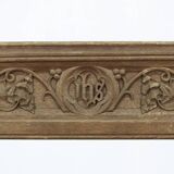 Antique Oak Chair with Gothic and Religious Carvings