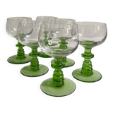 Green footed wine glasses