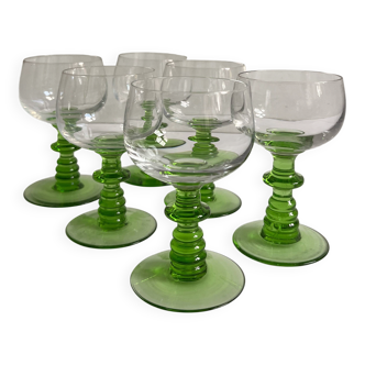 Green footed wine glasses