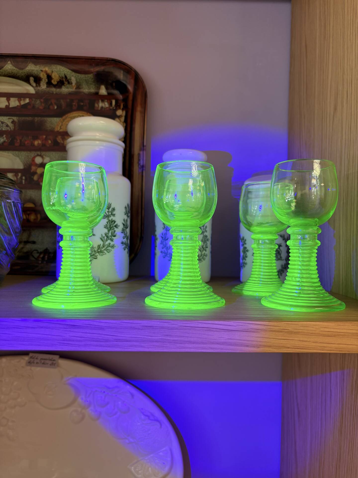 Set of 6 Alsatian crystal stem glasses in ouraline – Röme style
