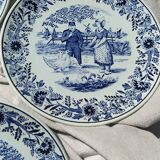 Set of 4 plates Delft Dutch rural life
