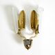 Beautiful large Mid Century Modern wall lamp made of brass and glass