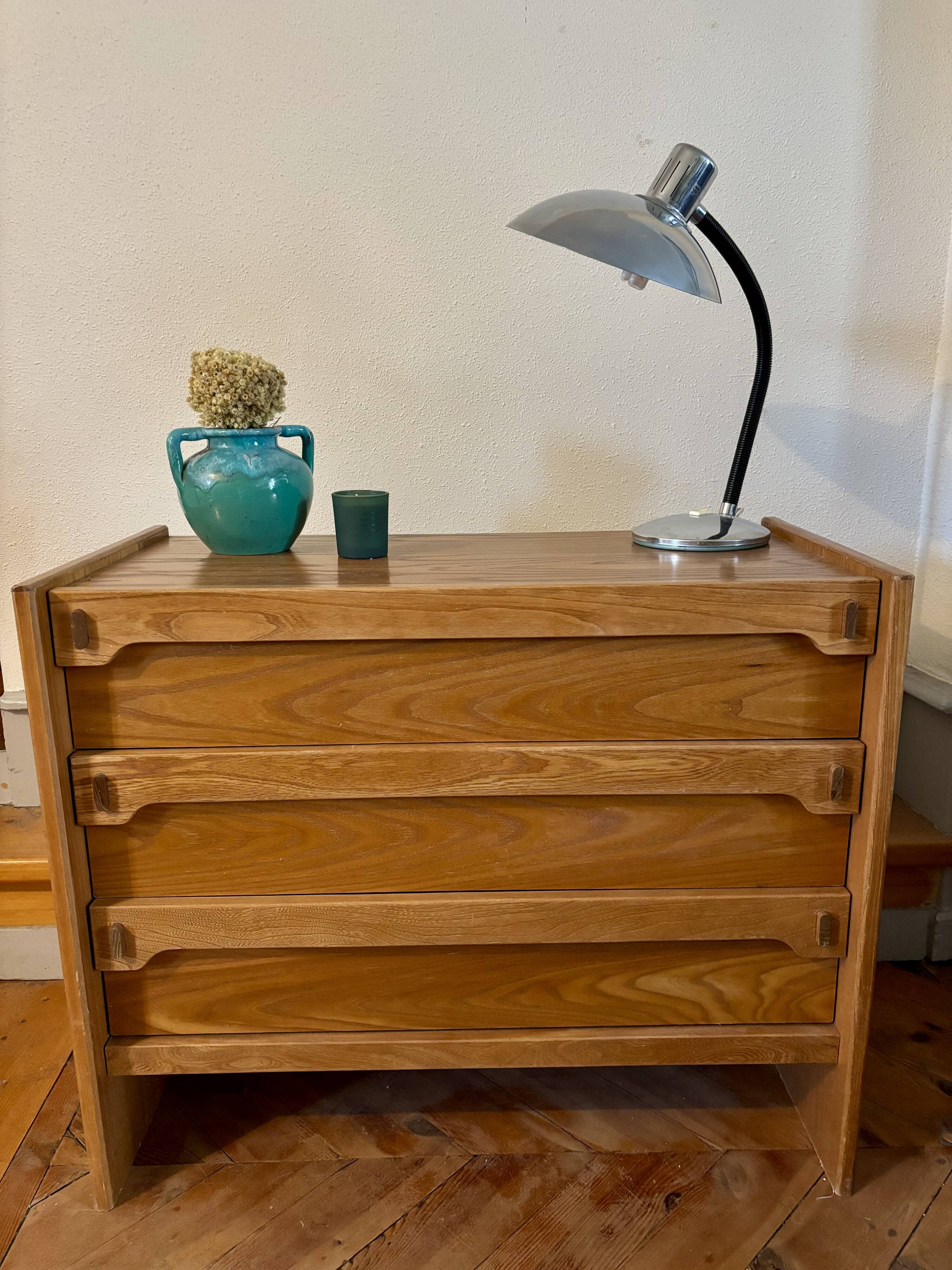 Vintage wooden chest of drawers 1970