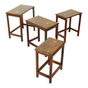 Tables gigognes en palissandre - italien cuivre