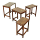 Italian Rosewood Nesting Tables with Copper Inlay