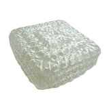 Vintage square ceiling light in 70s molded glass