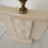 Cream cracked ceramic lamp base in Scandinavian style.