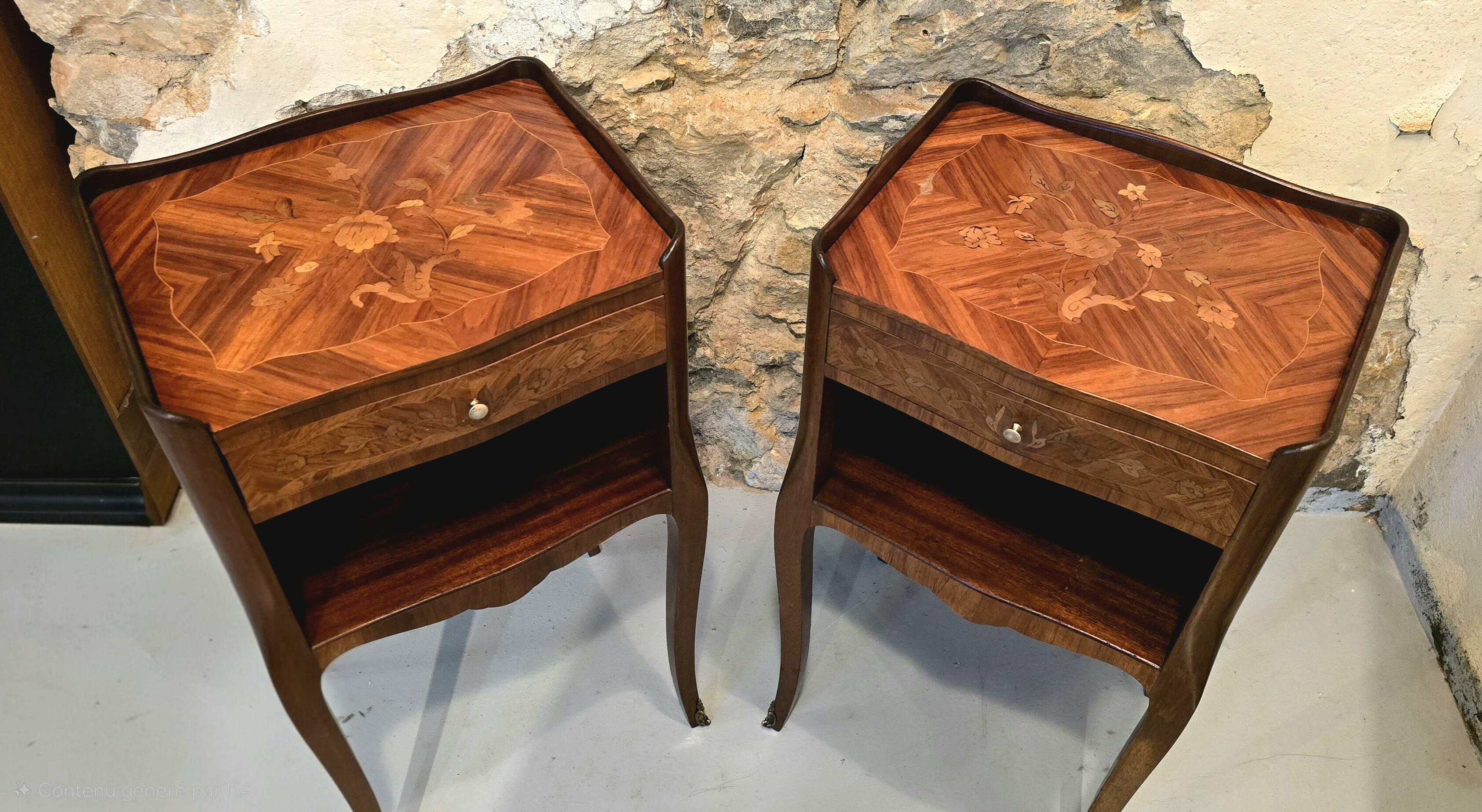 Pair of Louis XV style bedside tables