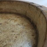 Antique 19th Century Large English Elm Wooden Straight Sided Dairy Wash Bow