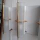 Pair of brass Arlus sconces and shortbread glass