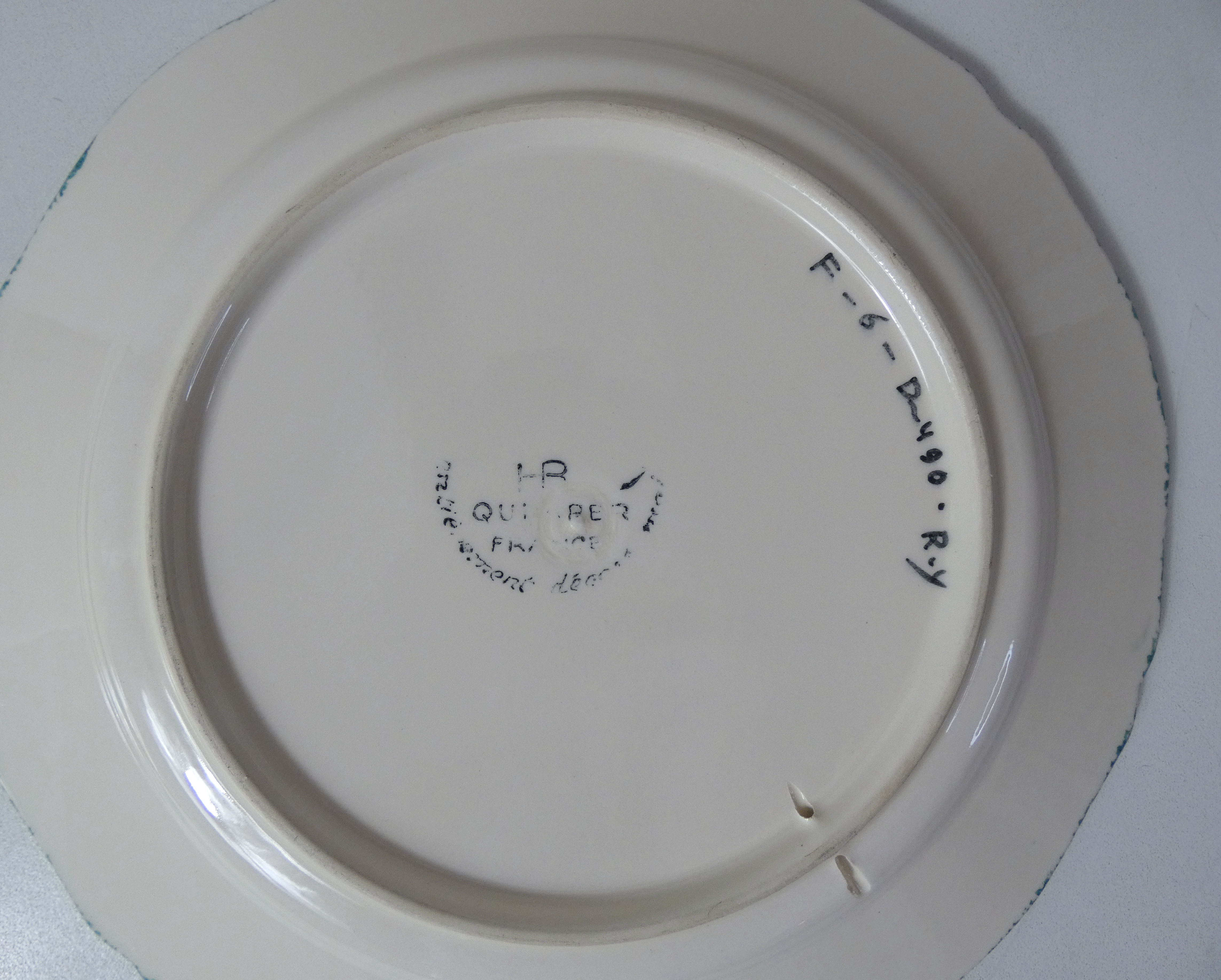 HB Quimper 2 flat plates Breton and Breton