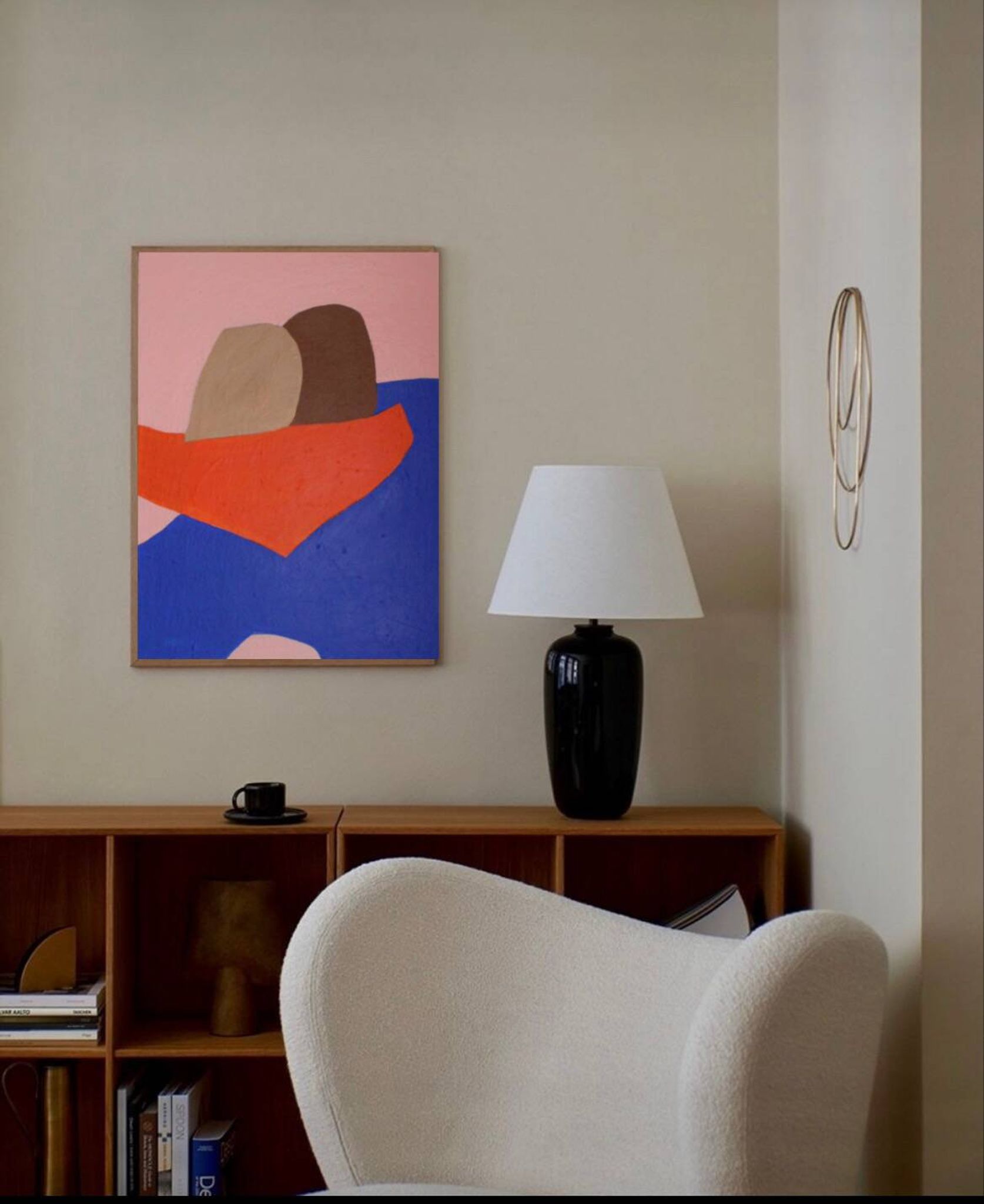 Peinture figurative minimaliste "In your arms" par Bodasca