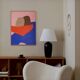 Minimalist figurative painting "In your arms" by Bodasca