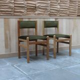 Vintage pine & velvet chairs