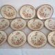 11 flat plates Terre De Fer Gien model Mai circa 1900