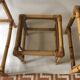 Trio de tables basses en rotin vintage