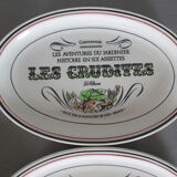 6 plates Gien raw vegetables the adventures of the gardener the collector