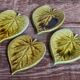 Four ceramic leaf cups from Les potiers d’Accolay