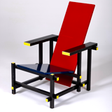Armchair "Rouge Bleu" Bauhaus spirit, 1970s