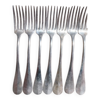 Set of 7 Forks - Hallmark - White Alloy Metal - 20gr