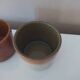 2 vintage khaki ceramic mugs