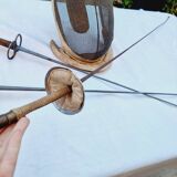 Vintage French Fencing Mask and 3 Swords (Sabre, Sabre or Foil) by L. Carré París
