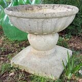 Old planter basin bird bath